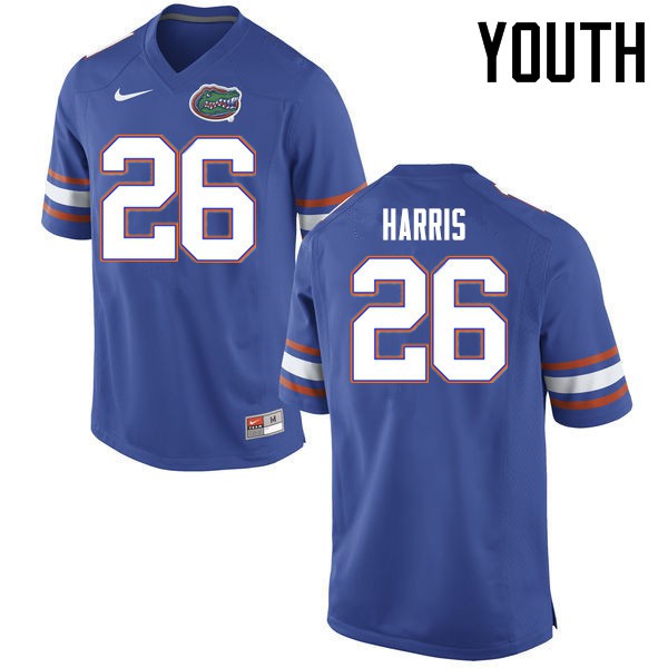 Florida Gators Youth #26 Marcell Harris College Football Jerseys Blue